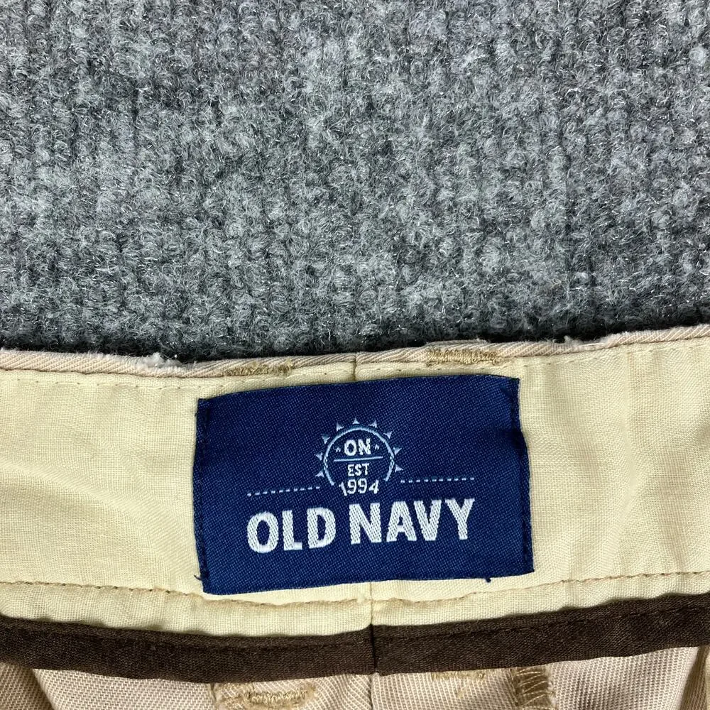 Old Navy Pants Mens Size 38x32 Beige Chino Straight Fit Flat Front Casual Slacks